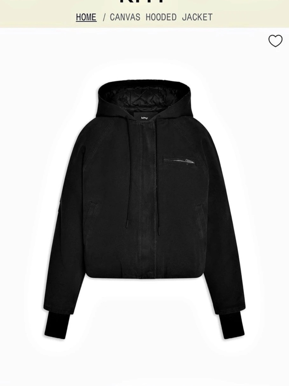 Khy Canvas Hooded Jacket Black